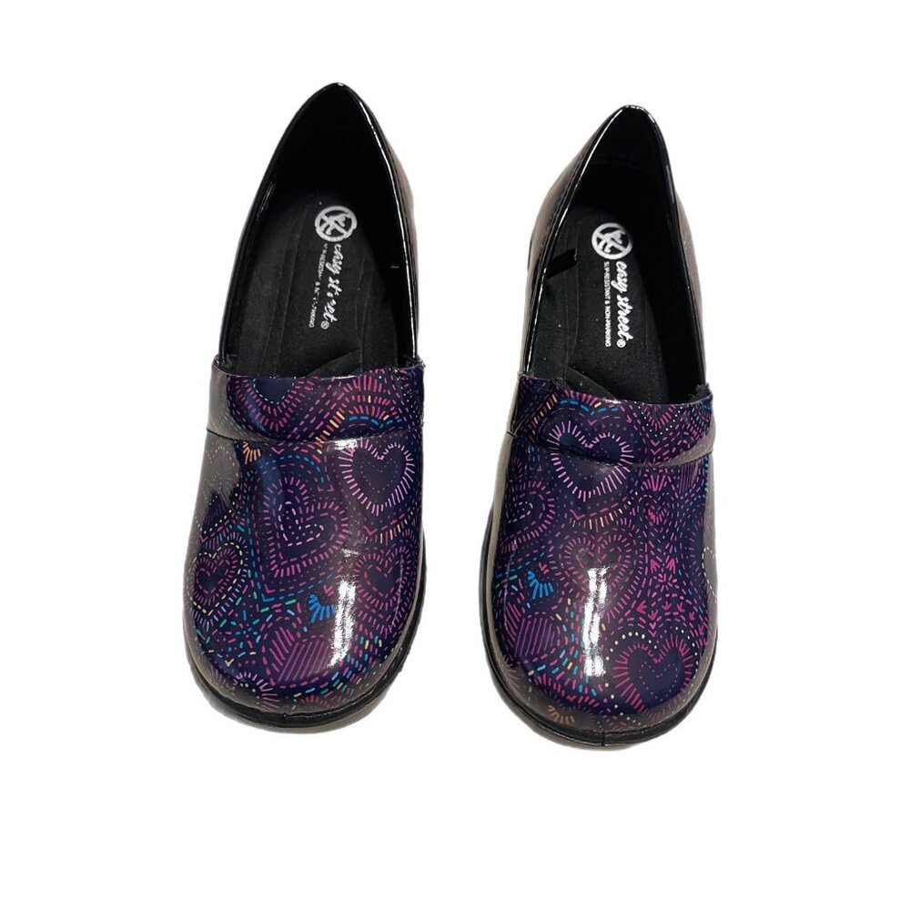 Easy Work By Easy Street Size 10W Laurie Paisley Pattern  Patent Slip On Clogs